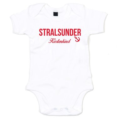 Baby Body Stralsunder Kstenkind weiss-rot 68-80