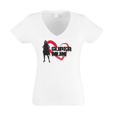 Damen T-Shirt V-Ausschnitt - Super Mum