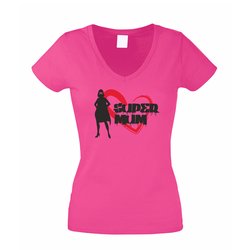 Damen T-Shirt V-Ausschnitt - Super Mum