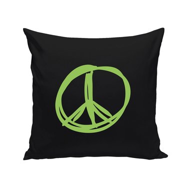 Schwarze Dekokissen Peace Frieden Zeichen