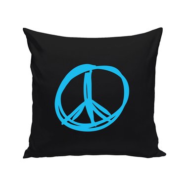 Schwarze Dekokissen Peace Frieden Zeichen