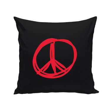Schwarze Dekokissen Peace Frieden Zeichen