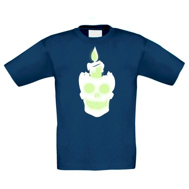 T-Shirt Kinder Halloween - Totenkopf mit Kerze