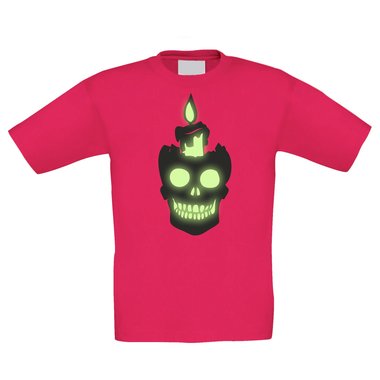T-Shirt Kinder Halloween - Totenkopf mit Kerze