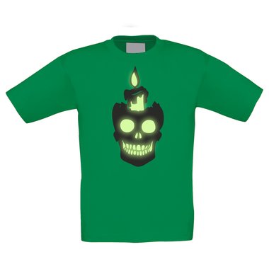 T-Shirt Kinder Halloween - Totenkopf mit Kerze