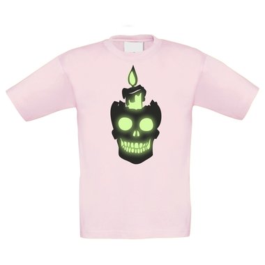 T-Shirt Kinder Halloween - Totenkopf mit Kerze