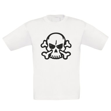 T-Shirt Kinder Halloween - Böse Totenkopf mit Knochen