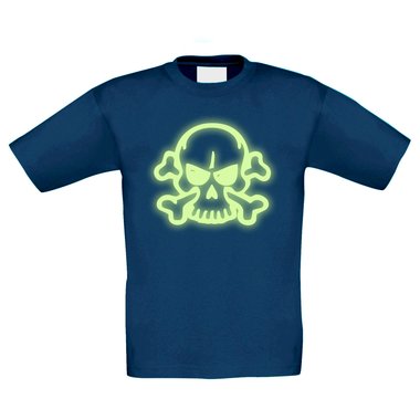 T-Shirt Kinder Halloween - Böse Totenkopf mit Knochen
