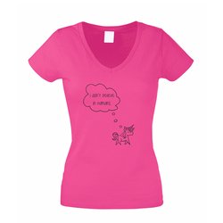 Damen V-Ausschnitt T-Shirt - Unicorn I dont believe in...