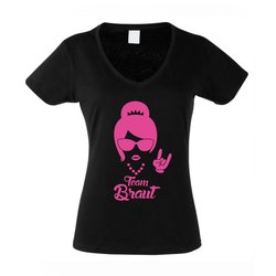 Team Braut T-Shirt Damen V-Neck TEAM BRAUT Rock N´ Roll...