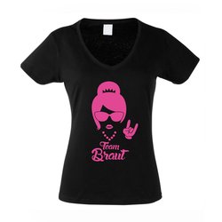 Team Braut T-Shirt Damen V-Neck TEAM BRAUT Rock N Roll...