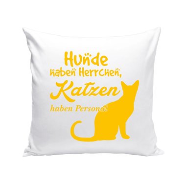 Dekokissen - Hunde haben Herrchen, Katzen haben Personal