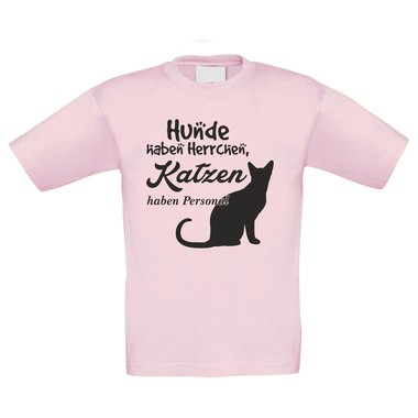 Kinder T-Shirt - Hunde haben Herrchen, Katzen haben Personal