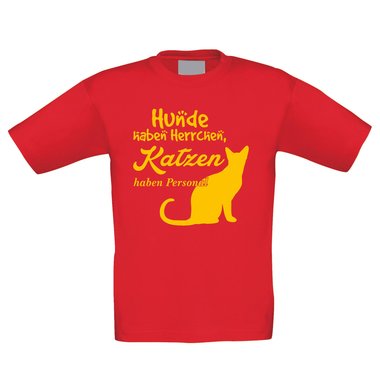 Kinder T-Shirt - Hunde haben Herrchen, Katzen haben Personal
