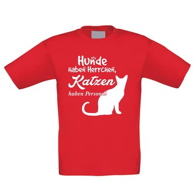 Kinder T-Shirt - Hunde haben Herrchen, Katzen haben Personal