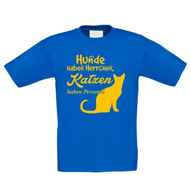 Kinder T-Shirt - Hunde haben Herrchen, Katzen haben Personal