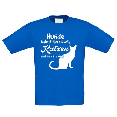Kinder T-Shirt - Hunde haben Herrchen, Katzen haben Personal