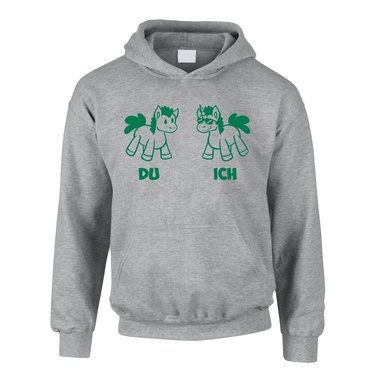 Kinder Hoodie - Du - Ich Pferd und Einhorn