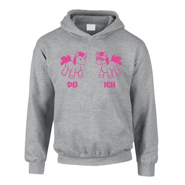 Kinder Hoodie - Du - Ich Pferd und Einhorn