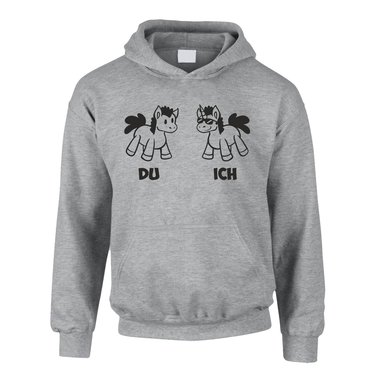 Kinder Hoodie - Du - Ich Pferd und Einhorn