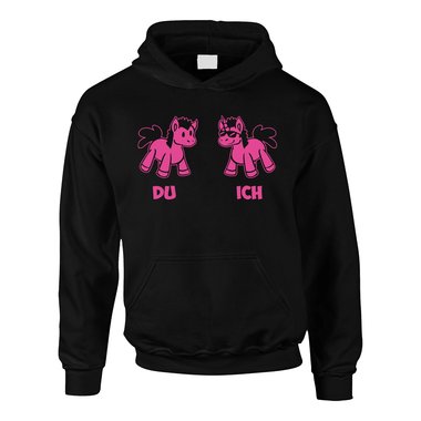 Kinder Hoodie - Du - Ich Pferd und Einhorn