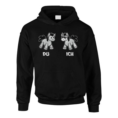 Kinder Hoodie - Du - Ich Pferd und Einhorn