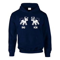 Kinder Hoodie - Du - Ich Pferd und Einhorn