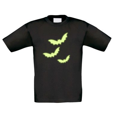 Kinder Halloween Shirt - Drei Fledermuse - glow in the dark