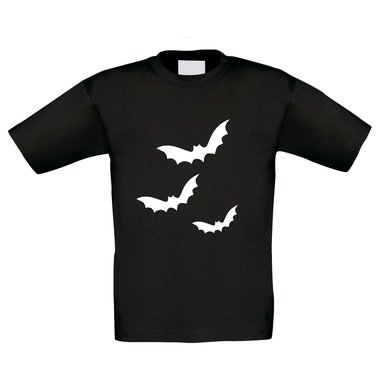 Kinder Halloween Shirt - Drei Fledermuse - glow in the dark