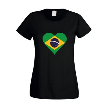 Damen T-Shirt Brasilien Love Heart