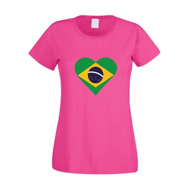 Damen T-Shirt Brasilien Love Heart