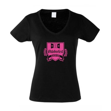 Damen V-Ausschnitt T-Shirt - Oktoberfest Saufgruppe