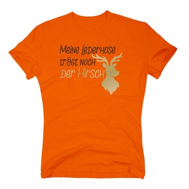 Herren T-Shirt - Meine Lederhose trgt noch der Hirsch (Hirschkopf)