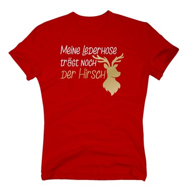 Herren T-Shirt - Meine Lederhose trgt noch der Hirsch (Hirschkopf)