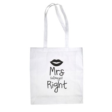 Baumwolltasche Jutebeutel - Mrs (always) Right