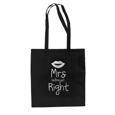 Baumwolltasche Jutebeutel - Mrs (always) Right