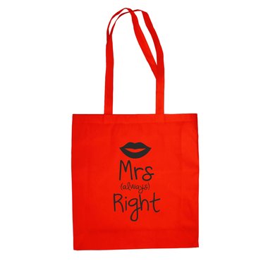 Baumwolltasche Jutebeutel - Mrs (always) Right