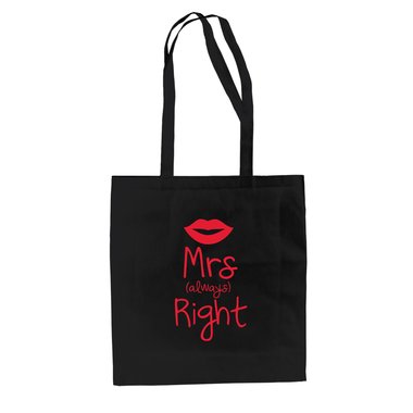 Baumwolltasche Jutebeutel - Mrs (always) Right