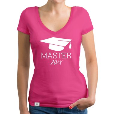 Damen T-Shirt V-Neck - Master mit Wunschjahr