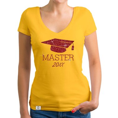 Damen T-Shirt V-Neck - Master mit Wunschjahr