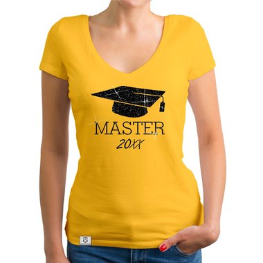 Damen T-Shirt V-Neck - Master mit Wunschjahr