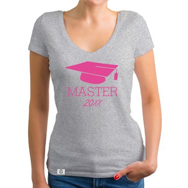 Damen T-Shirt V-Neck - Master mit Wunschjahr