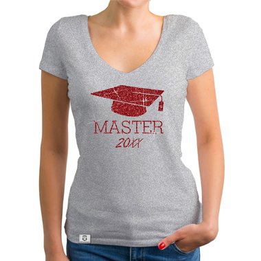 Damen T-Shirt V-Neck - Master mit Wunschjahr