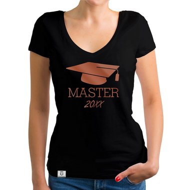 Damen T-Shirt V-Neck - Master mit Wunschjahr