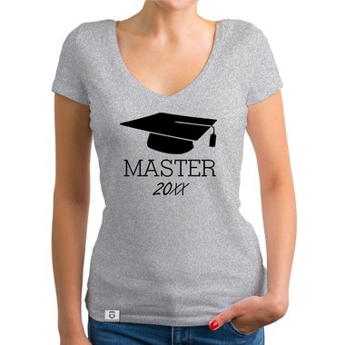 Damen T-Shirt V-Neck - Master mit Wunschjahr