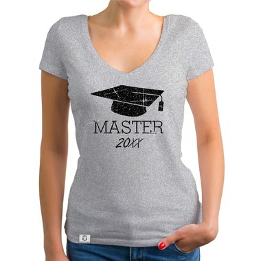 Damen T-Shirt V-Neck - Master mit Wunschjahr