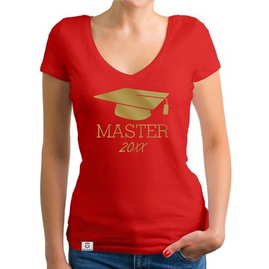 Damen T-Shirt V-Neck - Master mit Wunschjahr