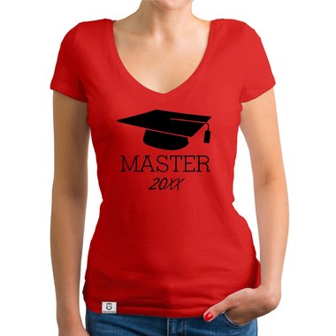 Damen T-Shirt V-Neck - Master mit Wunschjahr