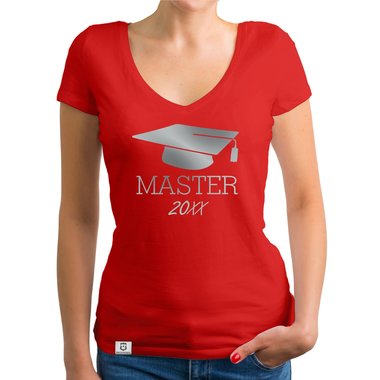 Damen T-Shirt V-Neck - Master mit Wunschjahr