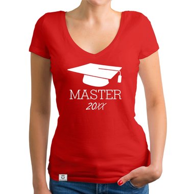 Damen T-Shirt V-Neck - Master mit Wunschjahr